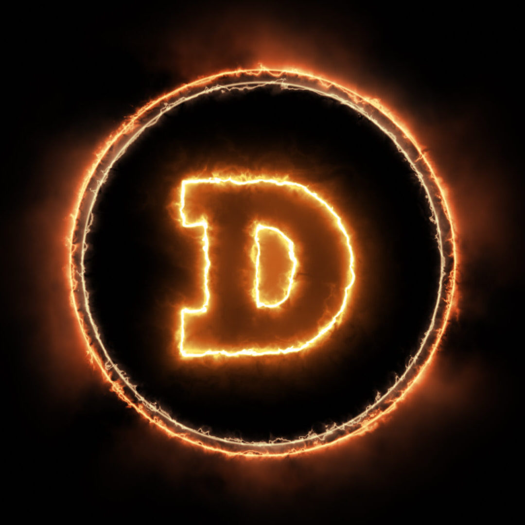 Dogecoin,Cryptocurrency,Icon,Fire,Red,2d,Render